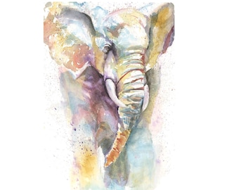 Elephant print watercolour