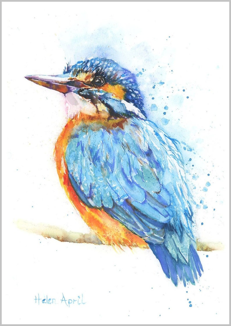 Kingfisher painting original watercolour image 3