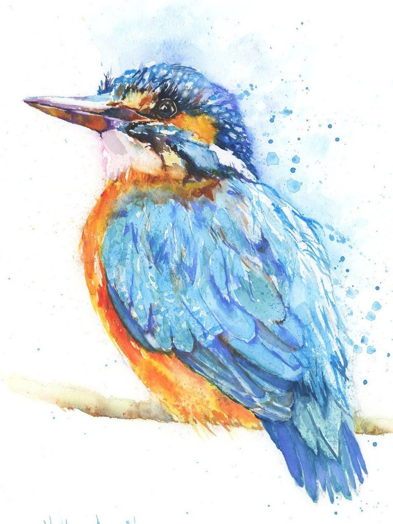 Kingfisher painting original watercolour image 2