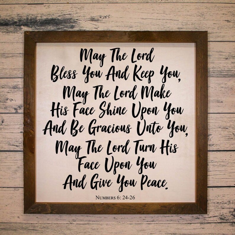 May The Lord Bless You Bible Verse Quote Sign 30x30 Religious Wall Art Wall Sign Spiritual Wall Sign Wall Hanging Home Decor Faith