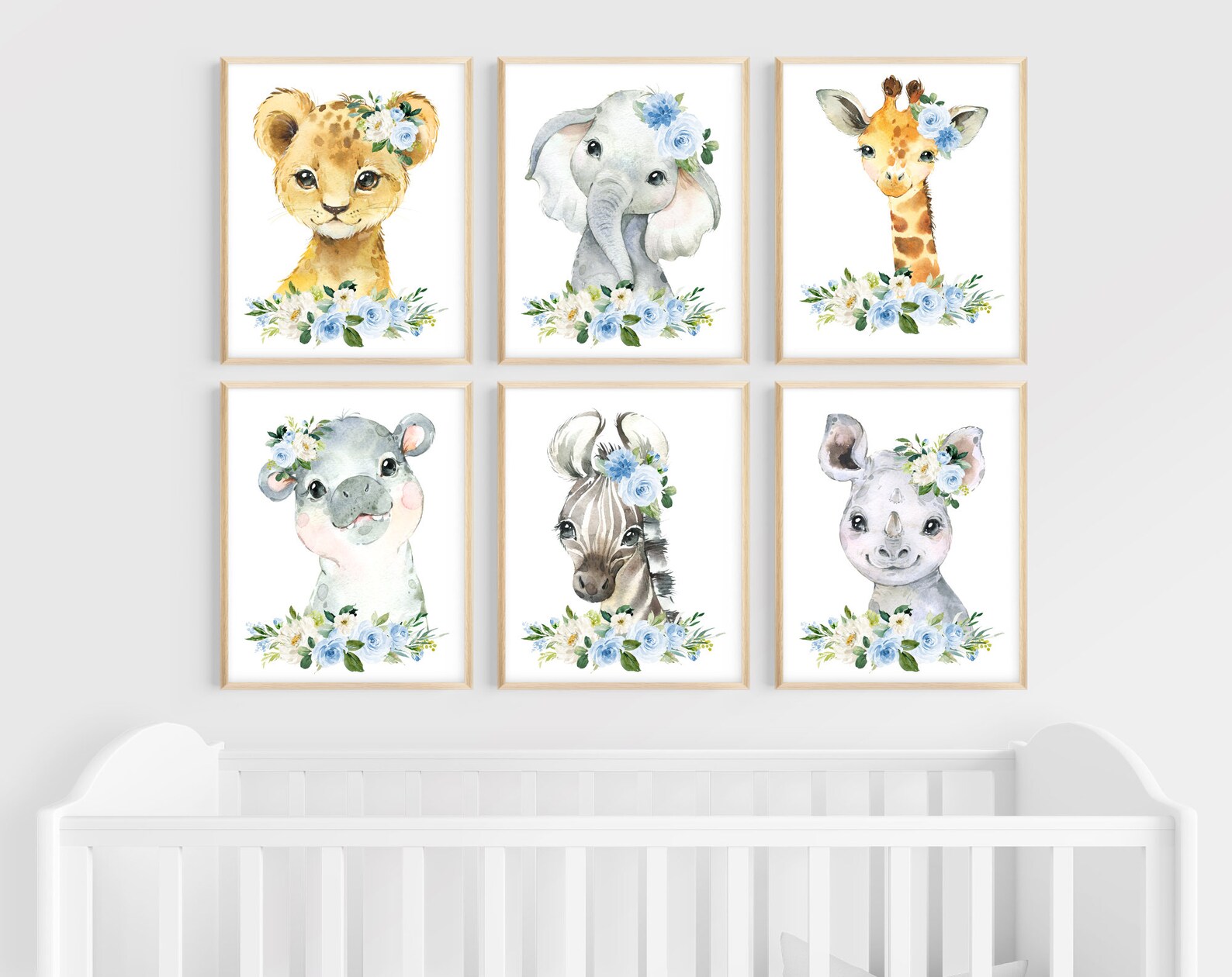 Jungle Animals Nursery Prints Nursery Wall Art Set of 6 Etsy
