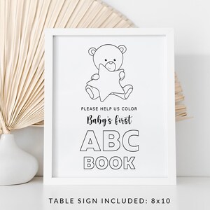 Baby's First ABC Book, Baby Shower Alphabet Book, Baby Shower Coloring Pages, Baby Shower Coloring Book, 2 Sizes Included, Instant Download image 8
