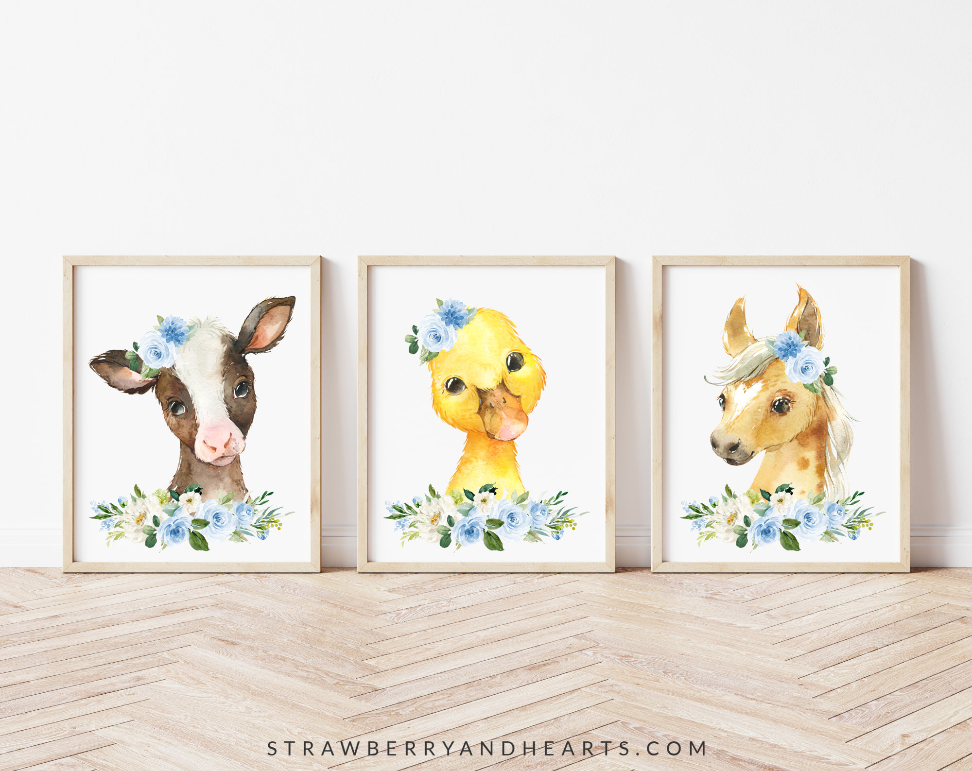 Farm Animals Nursery Prints Nursery Wall Art Set Of 3 Barn Etsy