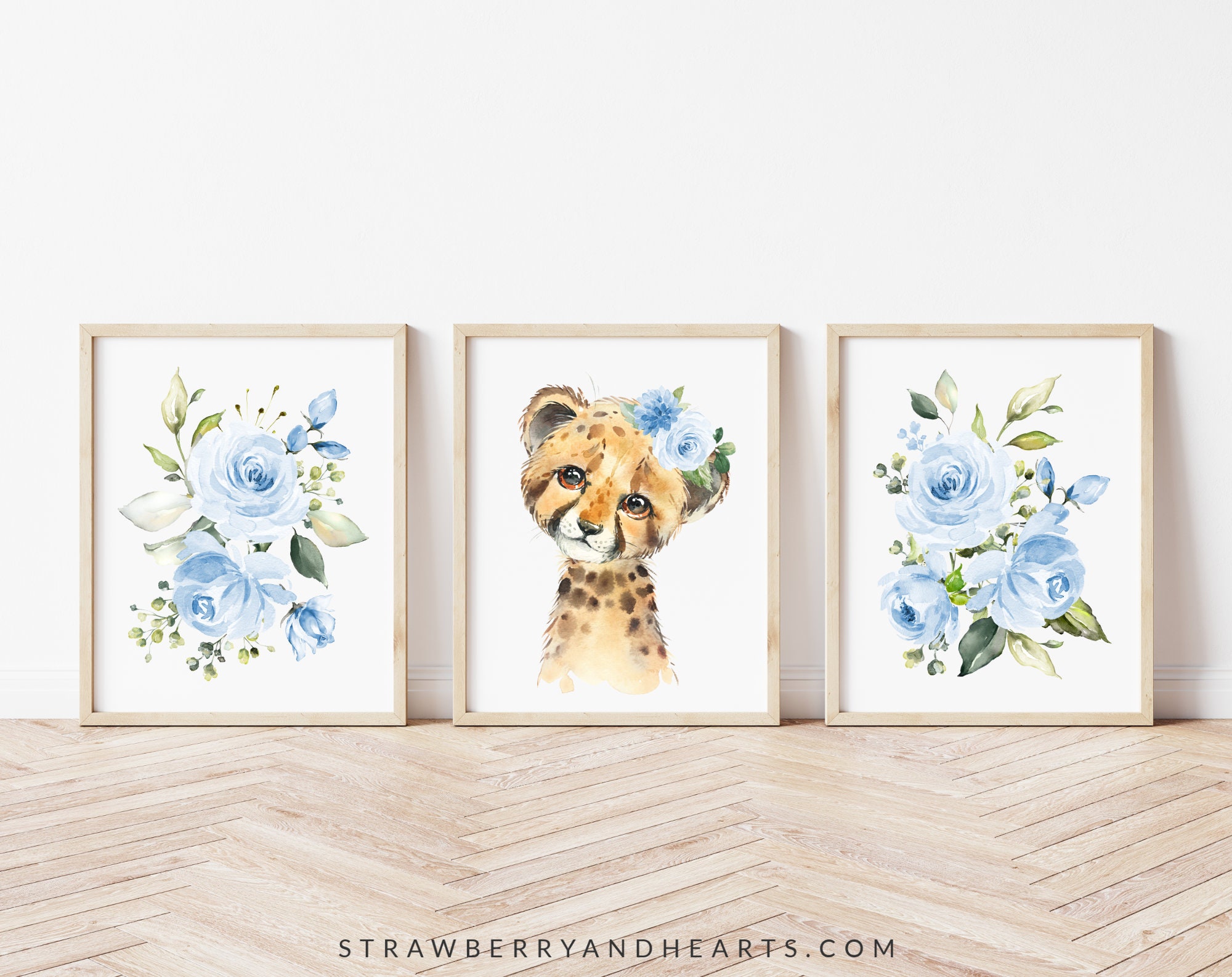 Gepard Kinderzimmer Drucke Kinderzimmer Wandkunst 3er Set | Etsy