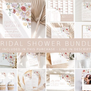 Floral Bridal Shower Invitation, Spring Flowers, Wildflowers, Colorful Flowers, Garden Bridal Shower, Editable Bridal Shower Template, SH40 image 9