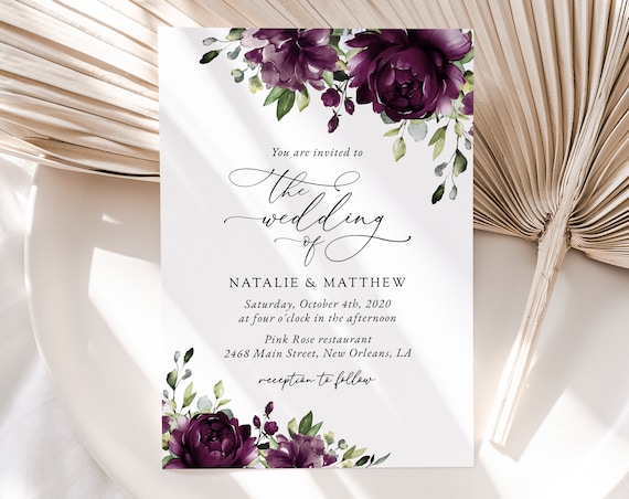 Plum wedding invitations 60 photos - Astyledwedding.com