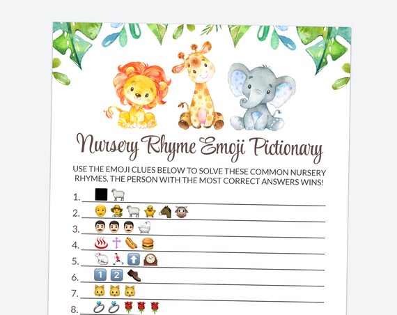 nursery rhymes emoji pictionary answers