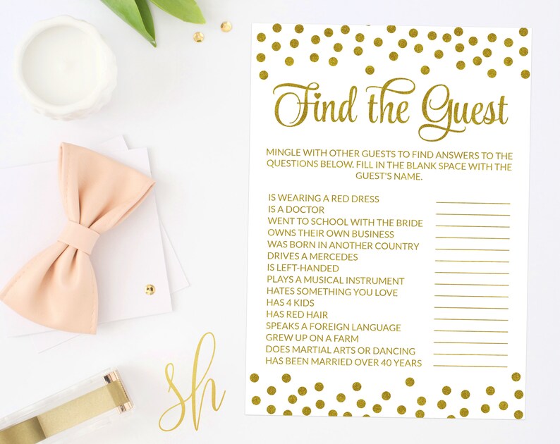 Find The Guest Name The Guest Find The Person Gold Etsy