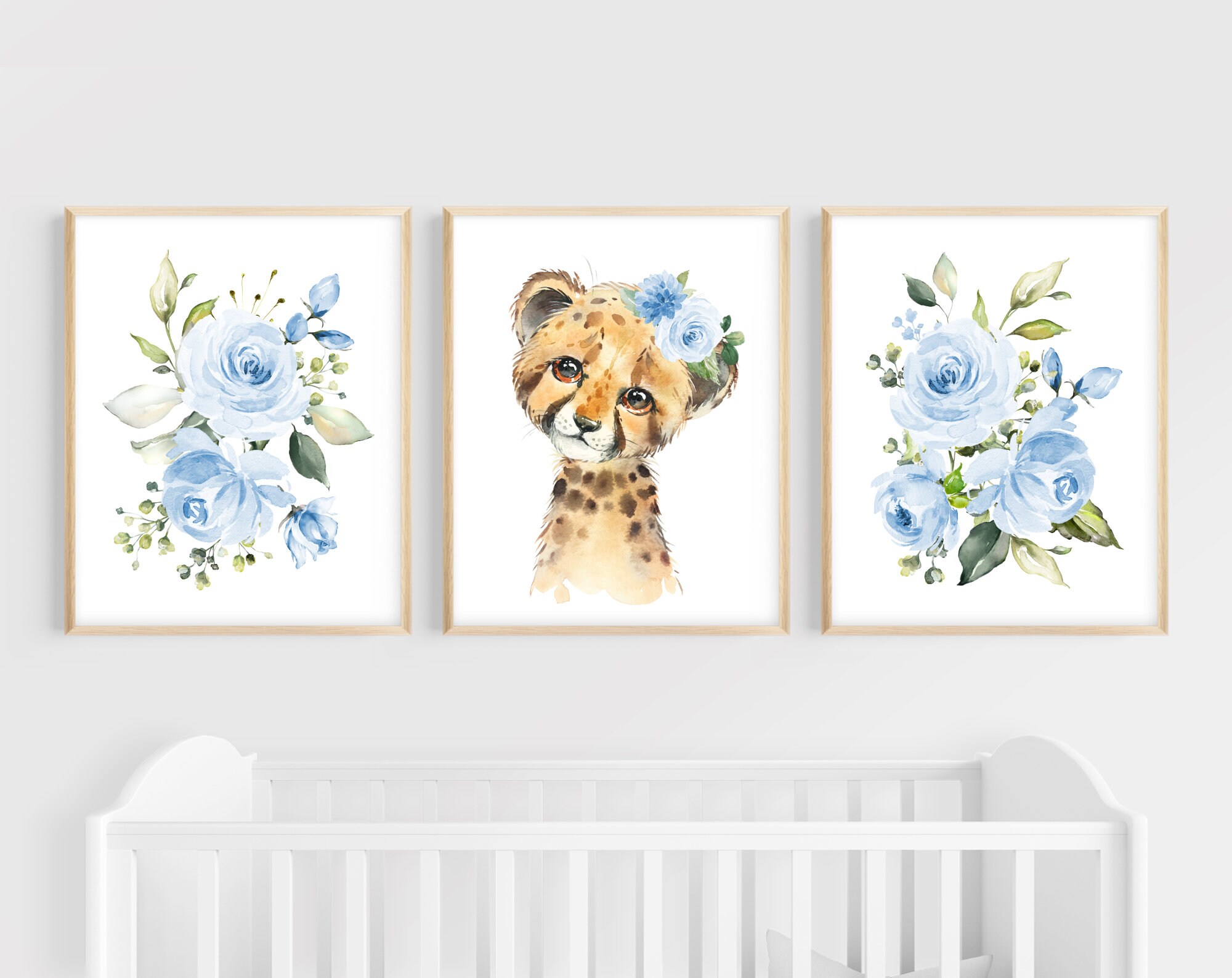 Gepard Kinderzimmer Drucke Kinderzimmer Wandkunst 3er Set | Etsy