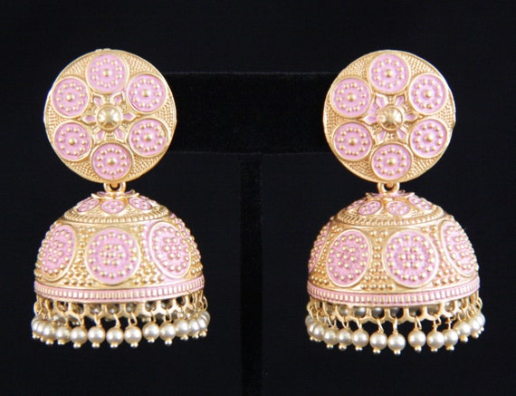 Pink Dome Jhumka