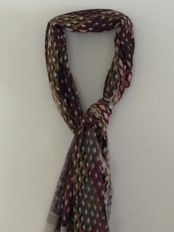 Red Honeycomb Silk Scarf
