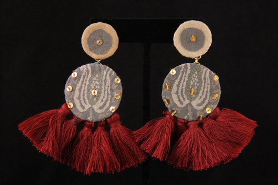 Red Tassel Earrings