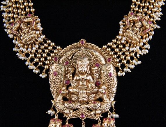Pearl and Gold Lakshmi Haar/goddess of 