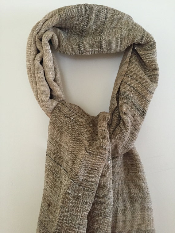 ERI Ghicha Silk Stole/ Handwoven Fashion Scarf /Natural Silk Wrap