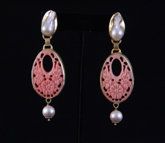 Peach Coral Earrings