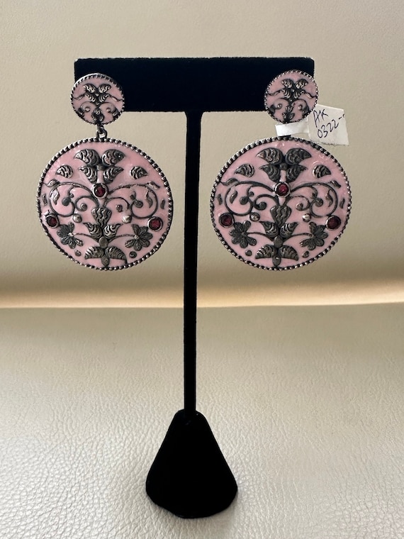 Pinky Enamel Earrings