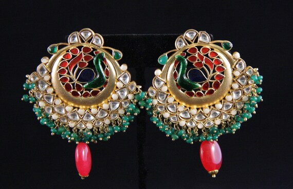 Gold Peacock Chandbali's