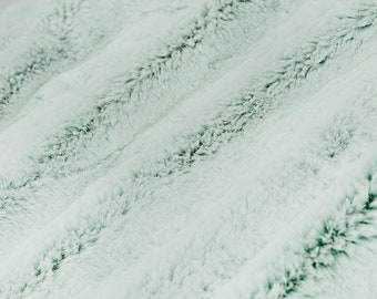 Evergreen Frost Minky Fabric By The Yard Minky By The Yard Shannon Luxe Cuddle Frost Evergreen Green Plush Texture