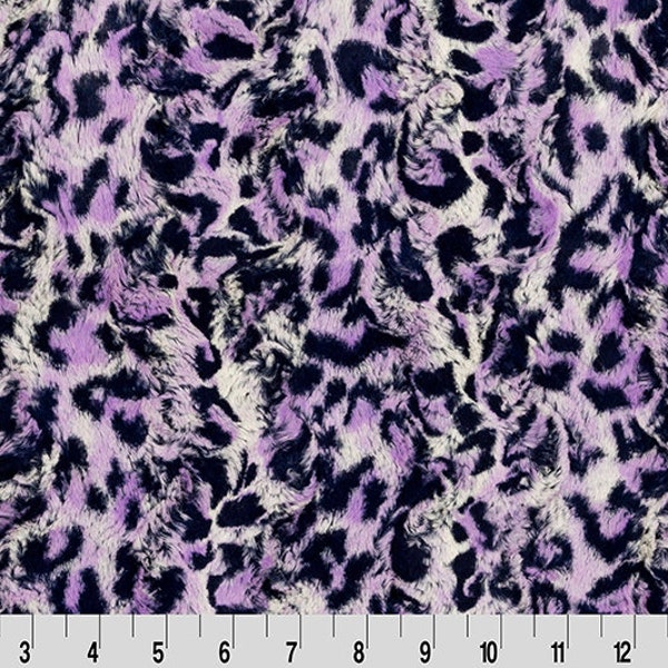 BOBCAT BELLFLOWER Luxe Minky Fabric - Shannon Luxe Cuddle Minky Bobcat Bellflower - Shannon Luxe Cuddle Purple Minky Bellflower Minky