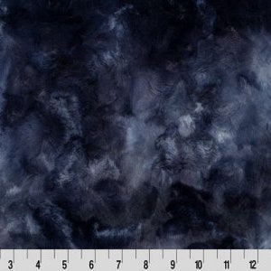 May include: A dark blue fabric with a mottled, cloudy pattern. The fabric has a soft, fuzzy texture.
