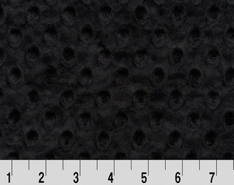 BLACK DIMPLE MINKY Fabric - Shannon Cuddle Minky Black Dimple  Dot Minky - Black Minky Fabric - Shannon Cuddle Dimple Dot Fabric Black