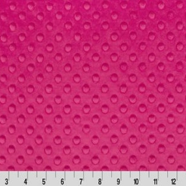 FUCHSIA DIMPLE MINKY -  Pink Shannon Cuddle Minky - Pink Dimple Dot Minky - Pink Minky Fabric - Fuchsia Shannon Cuddle Dimple Dot Fabric