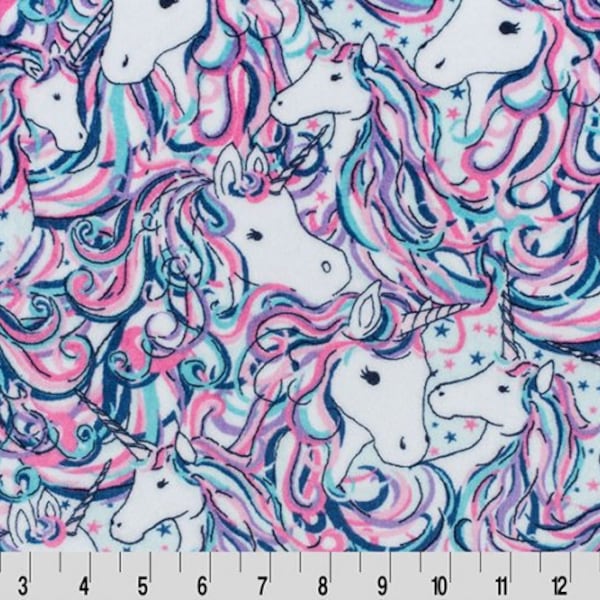 Be a Unicorn Minky Fabric - Shannon Cuddle Minky Be a Unicorn Print  - Pink Be a Unicorn Shannon Cuddle Print Minky - Unicorn Minky