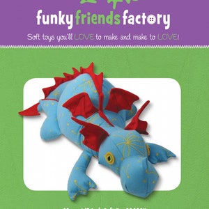 May include: A blue and red soft toy dragon with yellow embroidered details. The dragon is 18 inches long and is called "Diggles the DRAGON".