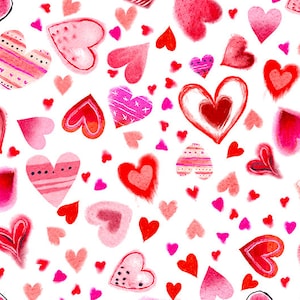 ALWAYS and FOREVER Minky - Shannon Cuddle Minky Heart Minky Always and Forever Minky Print Valentine Digital Print Minky Red Pink Heart