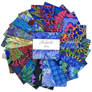 AUGUST 2023 COOL 5" Charm Squares (42) - Kaffe Fassett for Free Spirit- 42 5-inch Squares - Complete collection - Ready to ship today!!!
