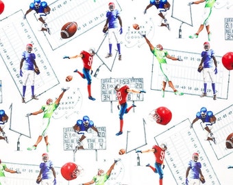 KICKOFF FOOTBALL MINKY Fabric - Shannon Kickoff Cuddle Football Minky Sports Minky Football Minky Print Kickoff Digital Print Minky