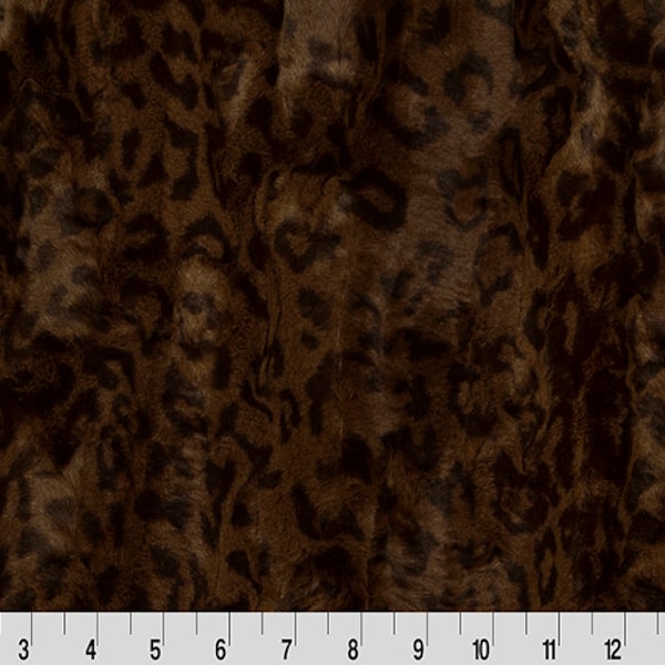 Mahogany Jaguar Luxe Minky Fabric - Shannon Luxe Cuddle Minky Jaguar Mahogany - Shannon Luxe Cuddle Brown Jaguar Minky Chocolate