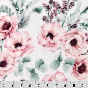 CARMELLA LUXE MINKY - Shannon Luxe Cuddle Minky Floral Desert Rose - Desert Rose Carmella Minky Cuddle Luxe Floral Minky Fabric