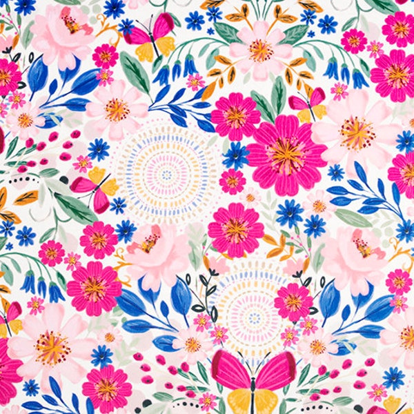 Modern Floral Fabric - Etsy