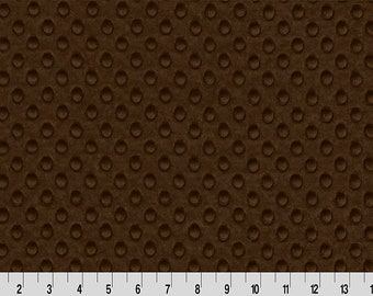 BROWN DIMPLE MINKY - Brown Shannon Cuddle Minky - Brown Dimple Dot Minky - Brown Minky Fabric - Dark Brown Shannon Cuddle Dimple Fabric