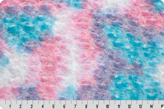 Rainbow Rose Minky Fabric Cotton Candy- Shannon Luxe Cuddle Minky Cotton Candy - Shannon Luxe Cuddle Rainbow Rose Cotton Candy Minky
