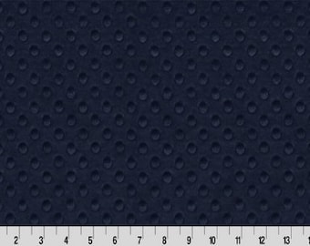 NAVY DIMPLE MINKY - Navy Shannon Cuddle Dimple Dot Minky - Navy Blue Minky Fabric - Navy Blue Shannon Cuddle Minky Blue Dimple Fabric