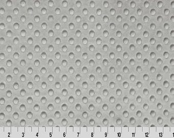 SILVER DIMPLE MINKY Gray - Silver Gray Shannon Cuddle Dimple Dot Minky - Gray Minky Fabric - Silver Shannon Minky Fabric Gray Dimple Cuddle