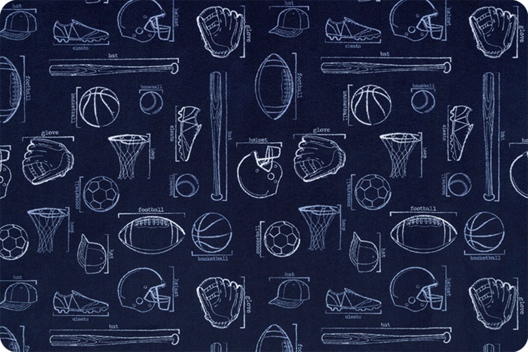PLAYBOOK SPORTS MINKY Navy Playbook Minky Playbook Shannon Etsy
