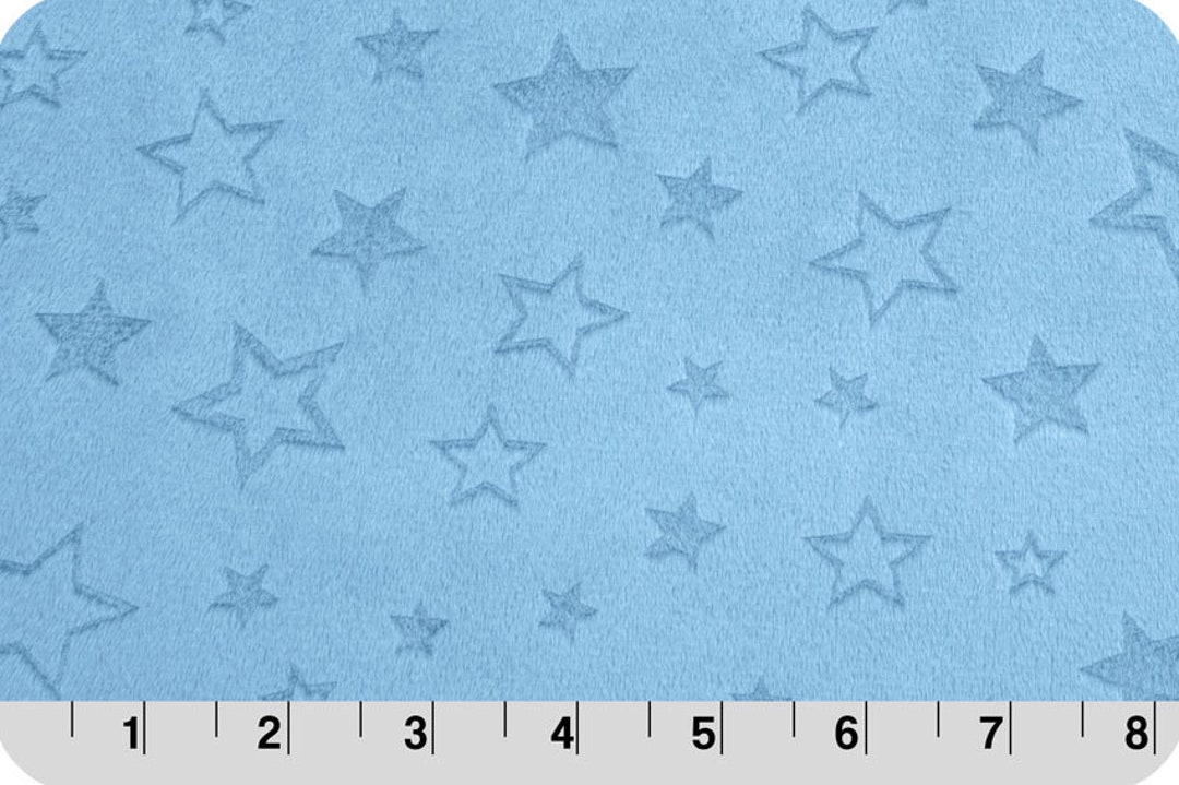 EMBOSSED STAR Baby BLUE Minky Blue Star Minky Blue Shannon Cuddle
