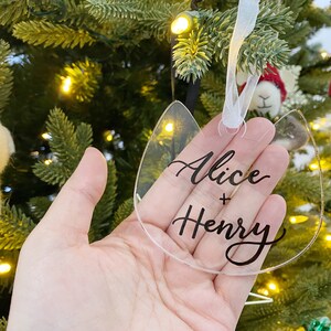 Cat Acrylic Pet Ornament: Pet Ornament, Kitten Ornament, Christmas Ornament, Cat Gift, Kitty Stocking Tag, Cat Mom, Cat Dad, Handlettered