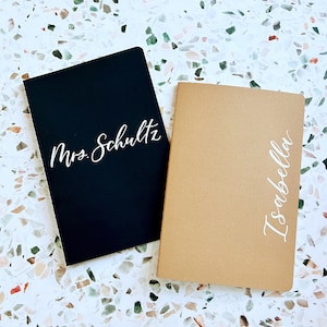Journal personnalisé noir ou Kraft - 5,5" x 8,3" A5 - 60 pages | Carnet de voyage | Journal | Carnet de notes