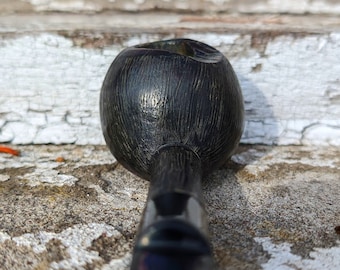 Black Ball Tobacco Pipe with Rustication