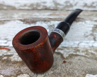 Billiard Tobacco Pipe with Saddle Bit and Shank Ring