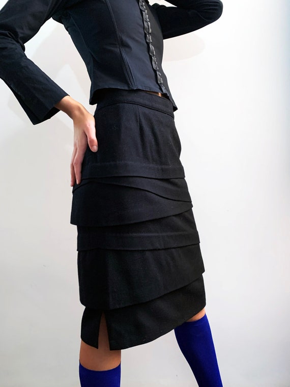 Asymmetrical Italian Wool Skirt