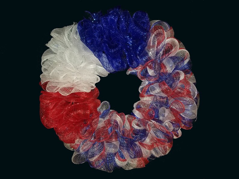 Patriotic American Wreath-front door decor wall decor,centerpiece