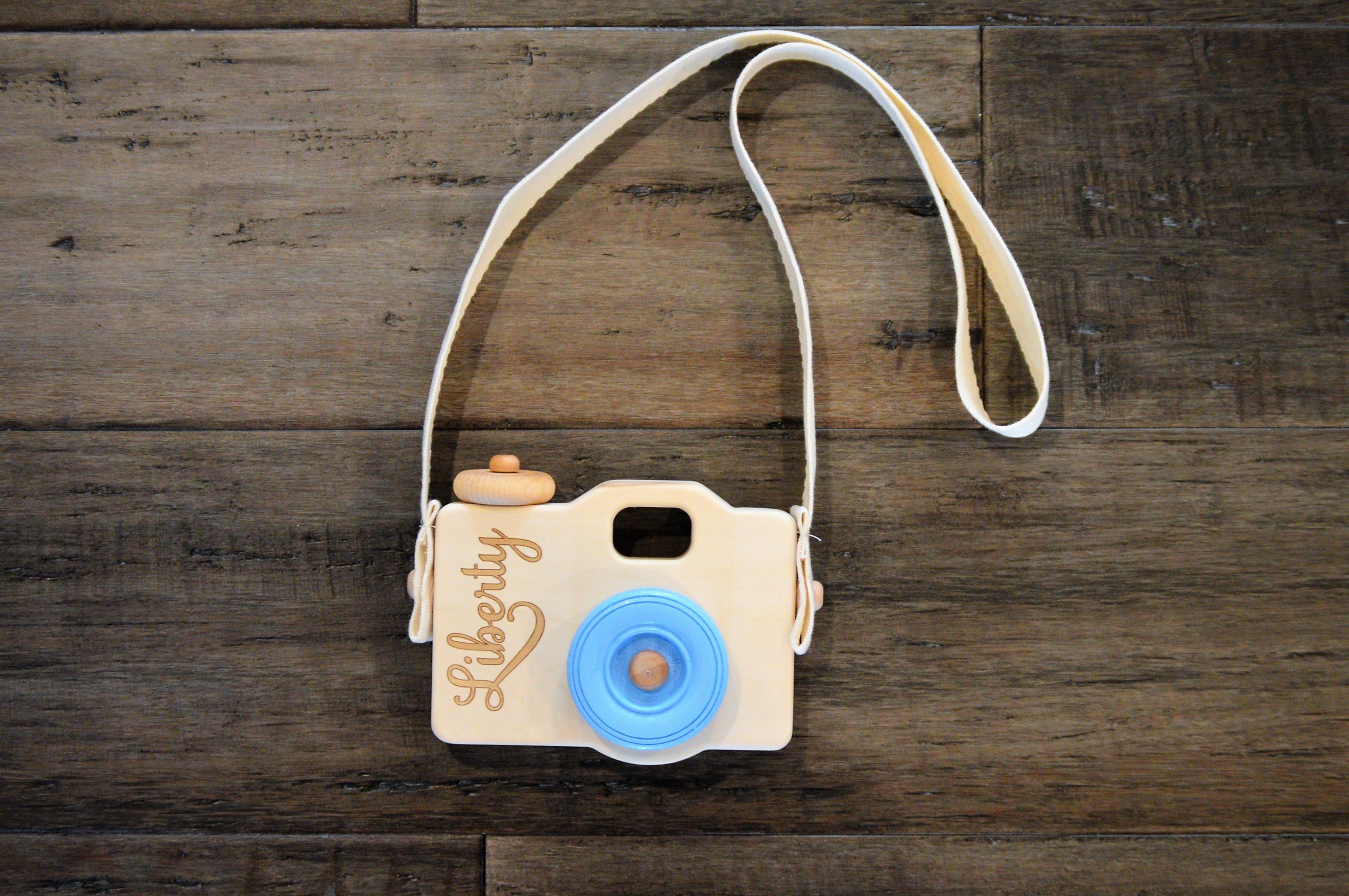 wooden camera baby toy