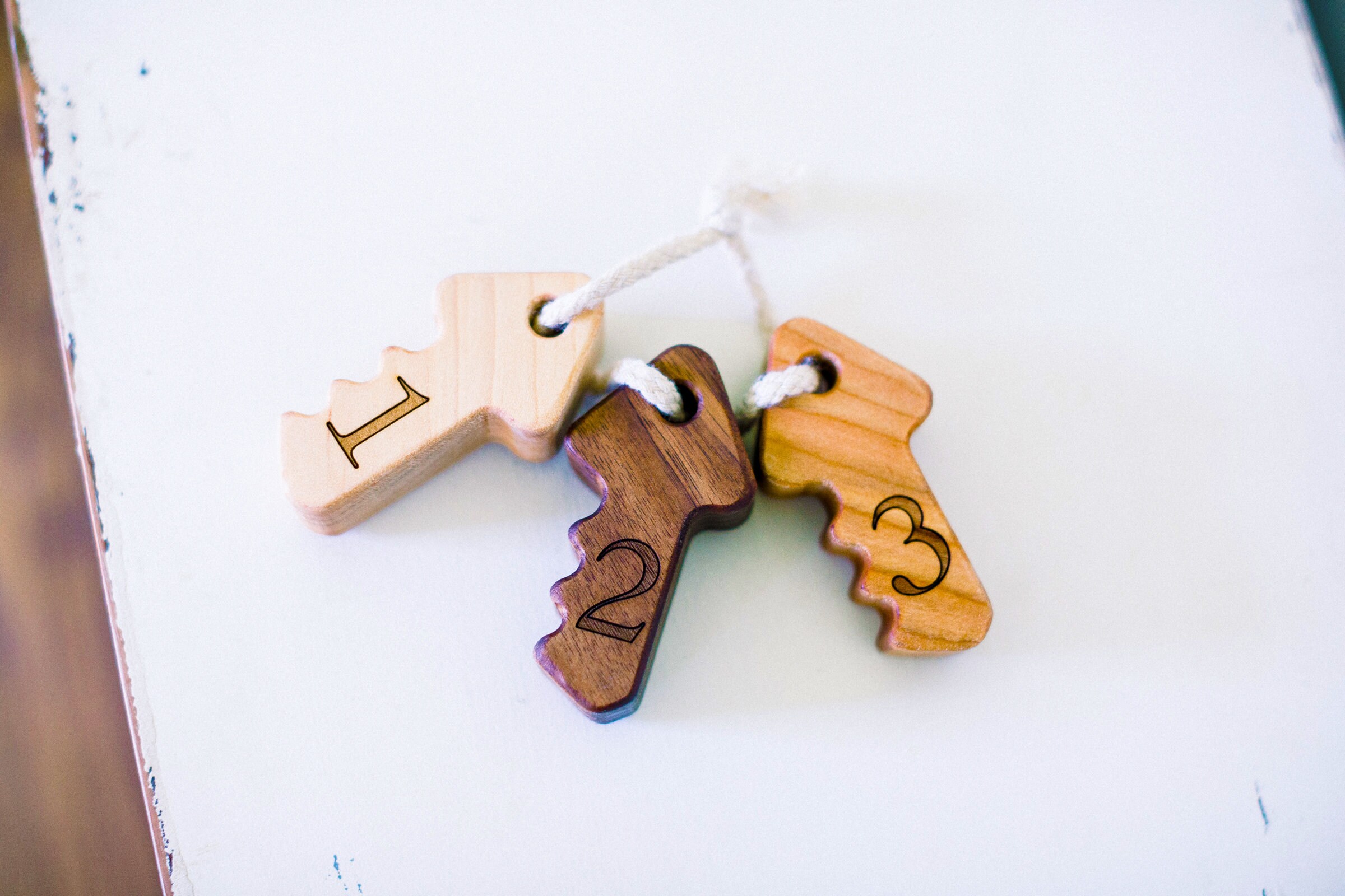 Chunky Wooden Toy Keys organic and natural Wood Keys Etsy