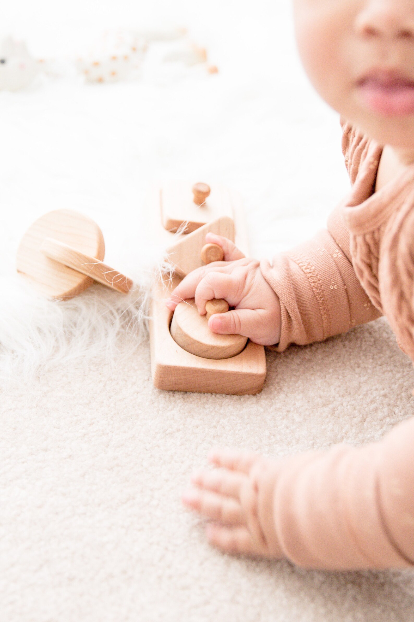 Montessori pincer grasp toy Handmade puzzle toy in hard Etsy