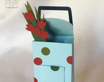 Trolley con tulipanes - día de la madre - archivos de silueta - cricut archivos